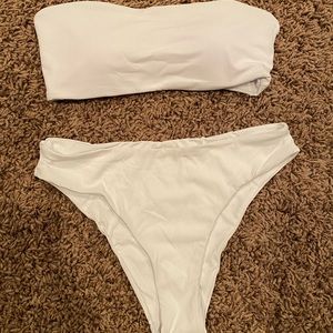 SHEIN - Plain Rib Bandeau Bikini Swimsuit - NWT